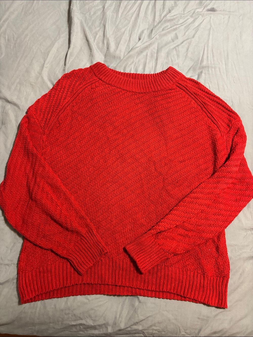 Universal Thread Red Textured Crewneck Sweater